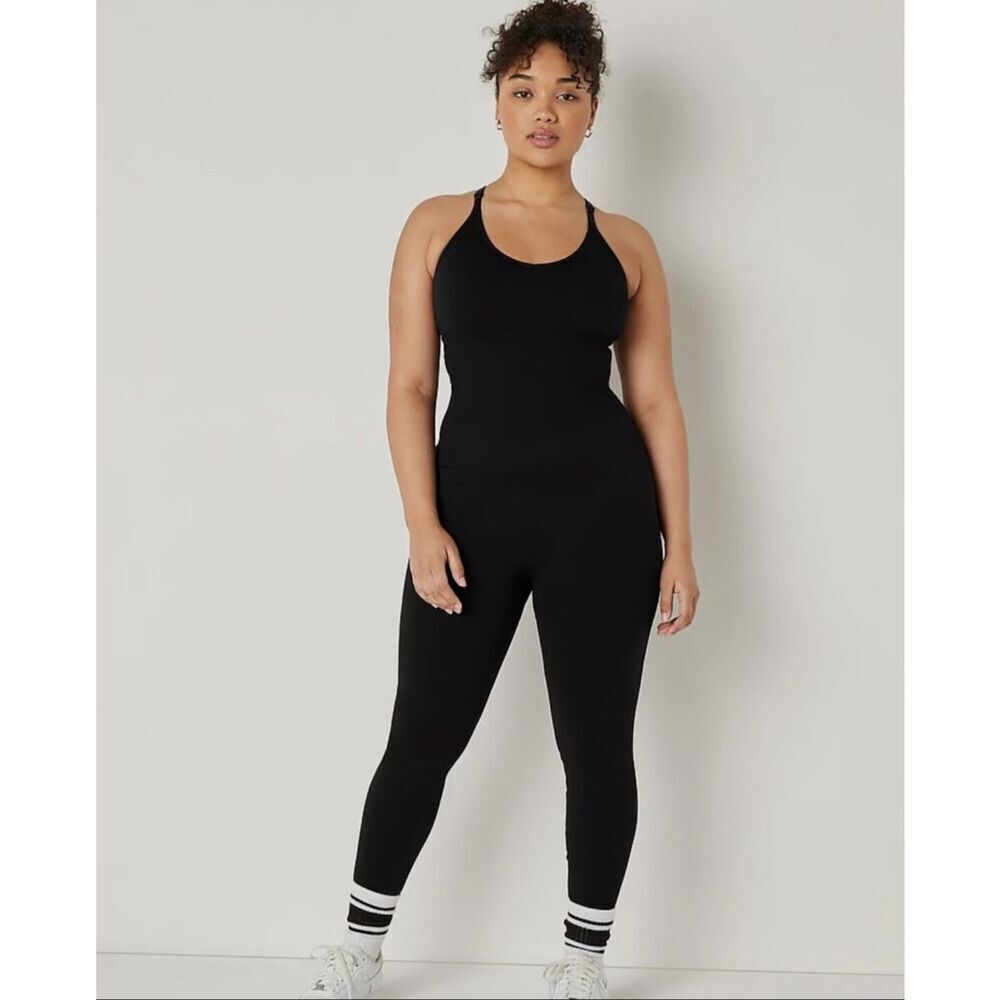 Victoria secret pink black active jumpsuit size xxl